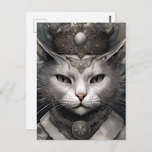 Royal Steampunk Cat Briefkaart (Voorkant / Achterkant)