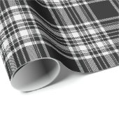 Royal Stewart Black en White Tartan Cadeaupapier (Rol Hoek)