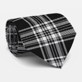Royal Stewart Black en White Tartan Stropdas (Opgerold)