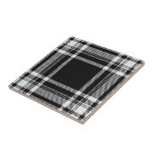 Royal Stewart Black en White Tartan Tegeltje (Zijkant)