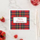 Royal Stewart Christmas MERRY XMAS Plaid Krans Servet (Insitu)