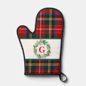 Royal Stewart Christmas MONOGRAM Plaid Wreath Ovenwant (Voorkant)