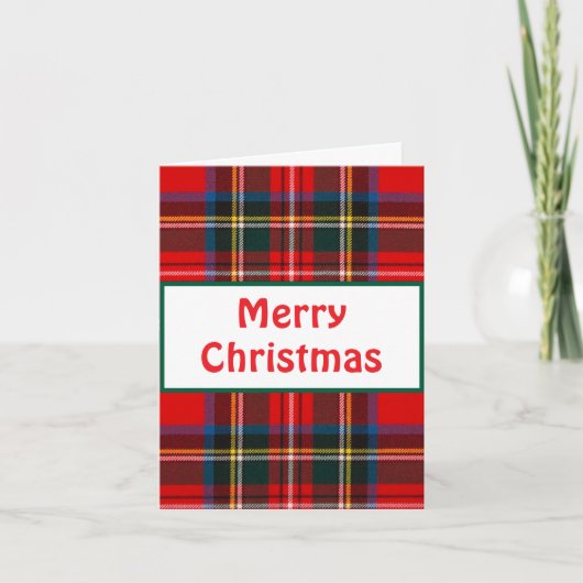 Royal Stewart Christmas Plaid Folded Kaart (Voorkant)