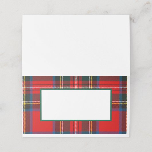 Royal Stewart Christmas Plaid FOLDED Plaatskaartje (Buitenkant ongevouwen)