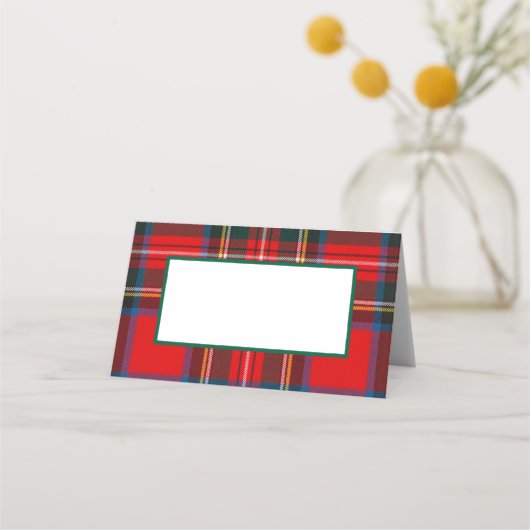 Royal Stewart Christmas Plaid FOLDED Plaatskaartje (Voorkant)