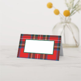 Royal Stewart Christmas Plaid FOLDED Plaatskaartje