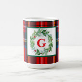 Royal Stewart Christmas Plaid MONOGRAM Koffiemok (Center)