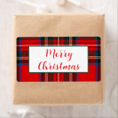Royal Stewart Christmas Plaid PERSONALISEREN Rood  Etiket (Insitu)