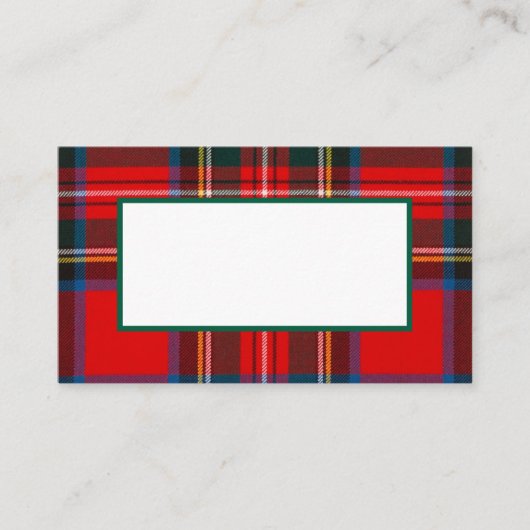 Royal Stewart Christmas Plaid Plaatskaartje (Voorkant)