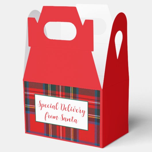 Royal Stewart Christmas Plaid Santa PERSONALISEREN Bedankdoosjes (Geopend)