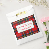 Royal Stewart Christmas Plaid Santa PERSONALISEREN Bedankzakje (Gezegeld)