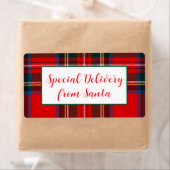Royal Stewart Christmas Plaid Santa PERSONALISEREN Etiket (Insitu)