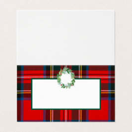 Royal Stewart Christmas Plaid Wreath Place kaart