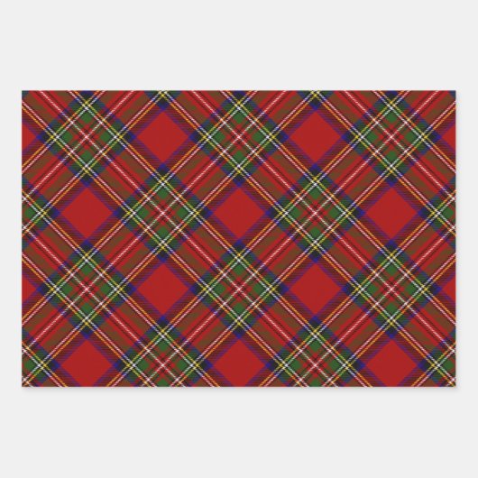 Royal Stewart Clan familie Tartan Pset Pattern Inpakpapier Vel (Voorkant 3)