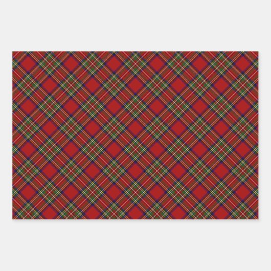Royal Stewart Clan familie Tartan Pset Pattern Inpakpapier Vel (Voorkant 2)