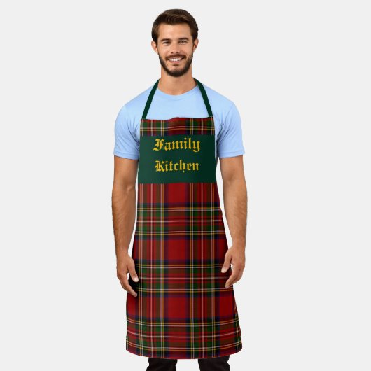 Royal Stewart Clan Tartan Plaid gepersonaliseerd Schort (Gedragen)