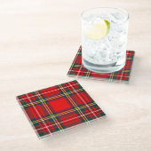 Royal Stewart Clan Tartan Pset Glazen Onderzetter (Schuin)