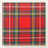 Royal Stewart Clan Tartan Pset Glazen Onderzetter (Voorkant)