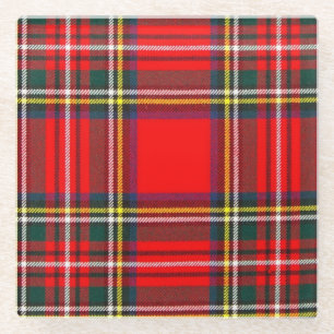 Royal Stewart Clan Tartan Pset Glazen Onderzetter