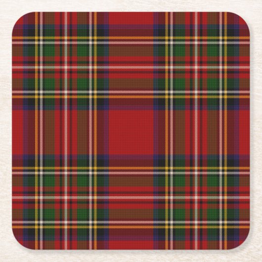 Royal Stewart Clan Tartan Pset Kartonnen Onderzetters (Voorkant)