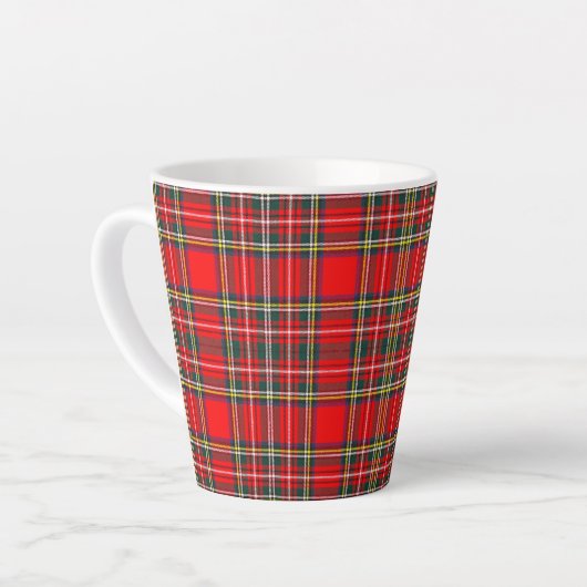 Royal Stewart Clan Tartan Pset Latte Mok (Linkerhoek)