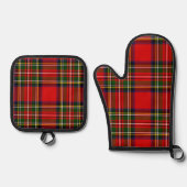 Royal Stewart Clan Tartan Pset Ovenwant & Pannenlap Set (Voorkant)