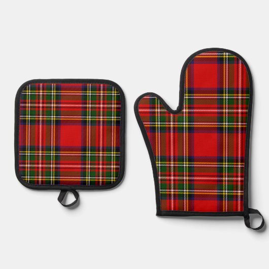 Royal Stewart Clan Tartan Pset Ovenwant & Pannenlap Set (Voorkant)