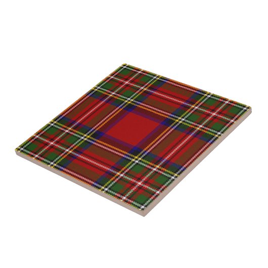 Royal Stewart Clan Tartan Pset Pattern Tegeltje (Zijkant)