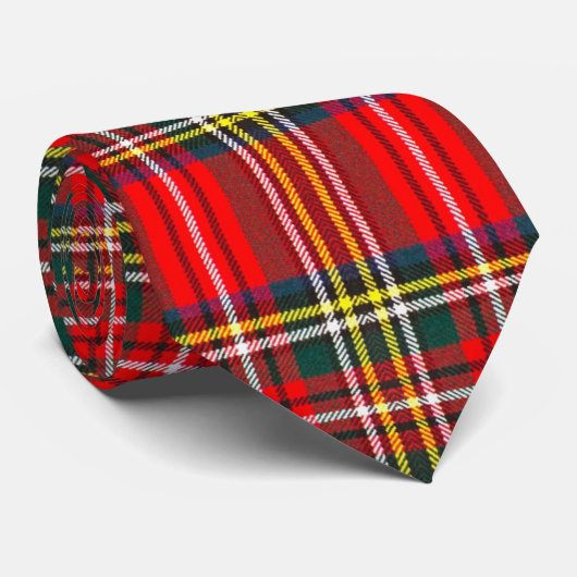 Royal Stewart Clan Tartan Pset Stropdas (Opgerold)