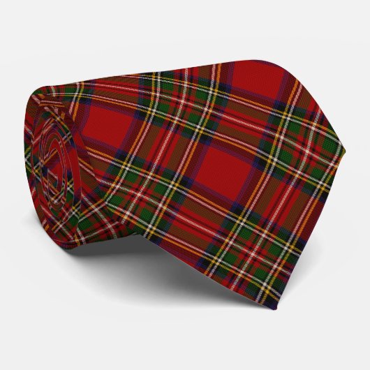 Royal Stewart Clan Tartan Pset Stropdas (Opgerold)