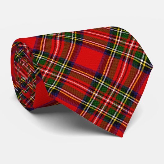 Royal Stewart Clan Tartan Pset Stropdas (Opgerold)