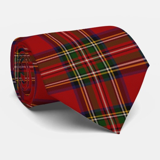 Royal Stewart Clan Tartan Pset Stropdas (Opgerold)