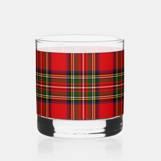 Royal Stewart Clan Tartan Pset Whisky Glas (Voorkant)
