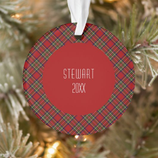 Royal Stewart Clan Tartan Scottish Pset Ornament (Boom)