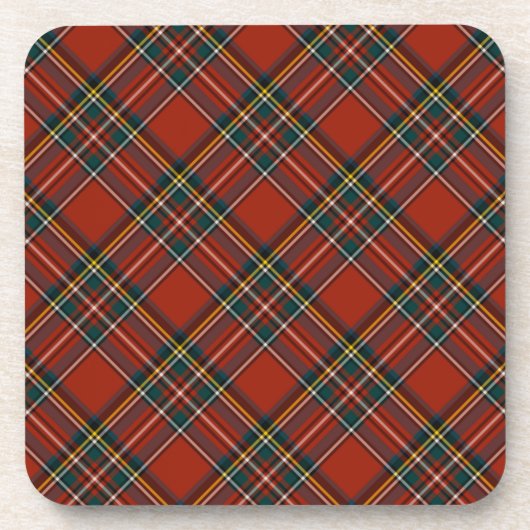 Royal Stewart Classic Red Scottish Tartan Bier Onderzetter (Voorkant)