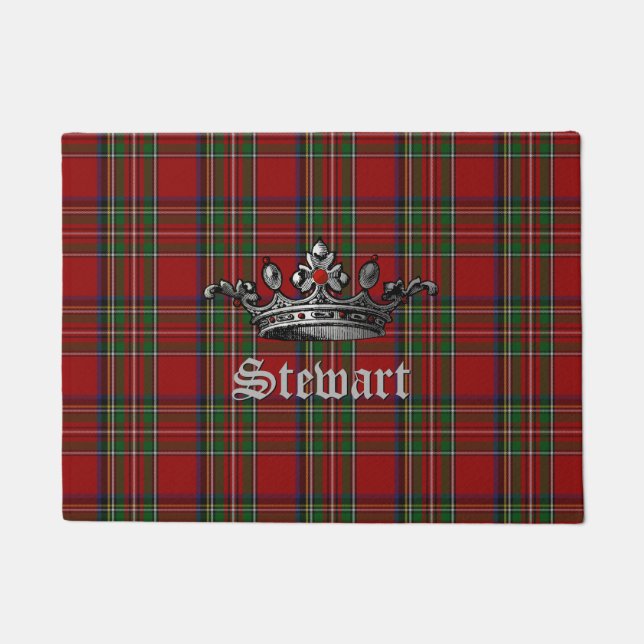 Royal Stewart Crown Gepersonaliseerde deurmat (Voorkant)