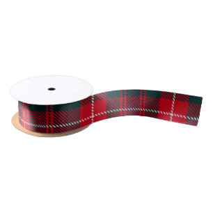 Royal Stewart Dark Red Tartan Pattern Satijnen Lint