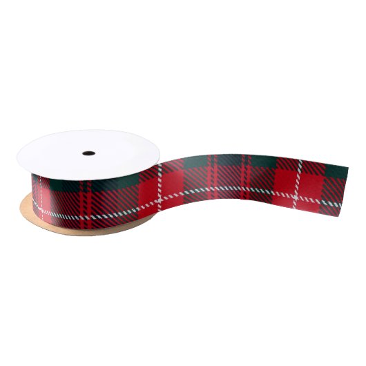Royal Stewart Dark Red Tartan Pattern Satijnen Lint (Spoel)