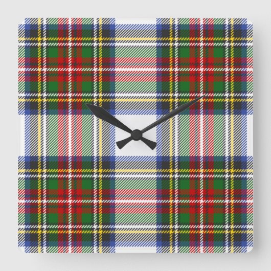 Royal Stewart Dress Clan Tartan Pset Pattern Vierkante Klok (Voorkant)