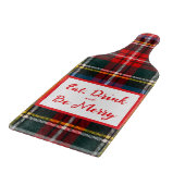 Royal Stewart Eat Drink Be Merry Xmas Plaid Snijplank (Hoek)