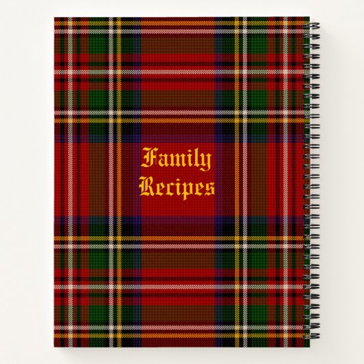 Royal Stewart gepersonaliseerd recept Notitieboek (Achterkant)