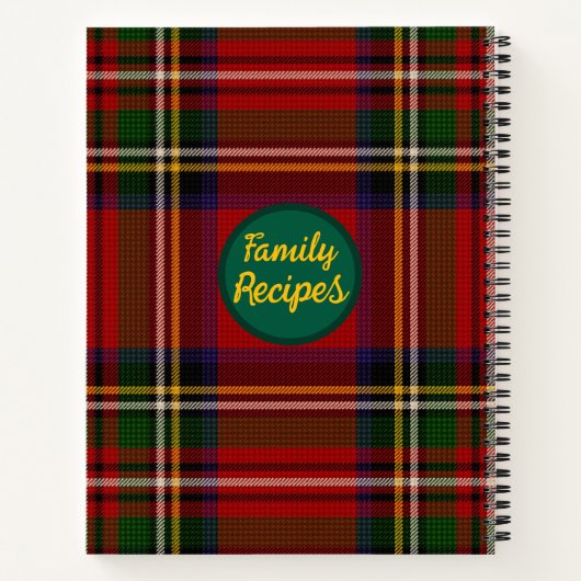 Royal Stewart gepersonaliseerd recept Notitieboek (Achterkant)