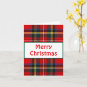 Royal Stewart Kerst Plaid Opgevouwen Kaart (Gele Bloem)