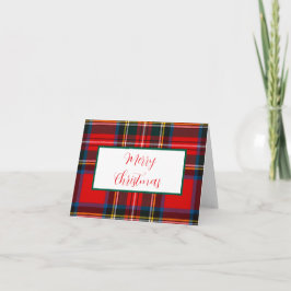 Royal Stewart Merry Christmas Plaid Notitiekaartje