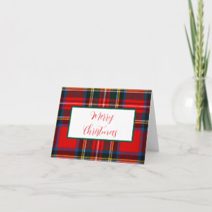 Royal Stewart Merry Christmas Plaid Notitiekaartje