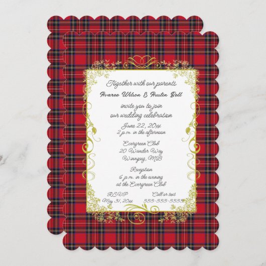 Royal Stewart Original Tartan With Gold Frame  Kaart (Voorkant / Achterkant)