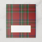 Royal Stewart Plaid Bruiloft Gevouwen Plaats Kaart Plaatskaartje (Buitenkant ongevouwen)