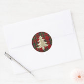 Royal Stewart Plaid Kerstenvelop Seal Ronde Sticker (Envelop)