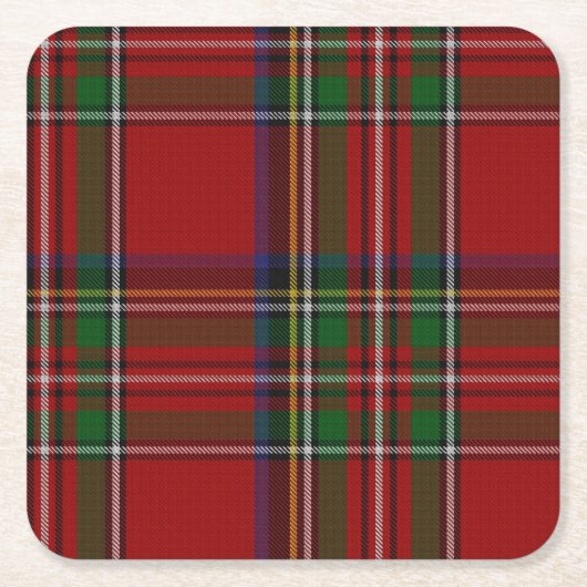 Royal Stewart Plaid Papieren Onderzetters (Voorkant)