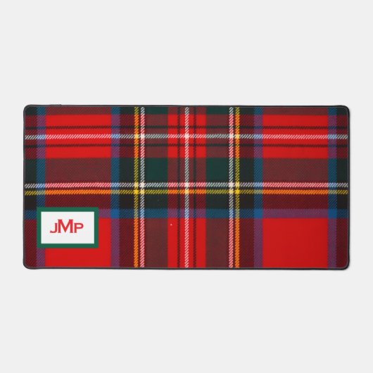 Royal Stewart Plaid Red MONOGRAM Bureaumat (Voorkant)